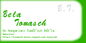 bela tomasch business card
